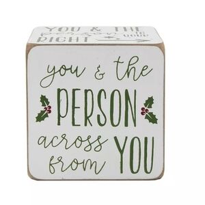 Clever Caption Cube Gift Exchange decor.3"W x 3"H x 3"DW Decor New